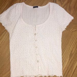 BRANDY MELVILLE pink floral zelly top